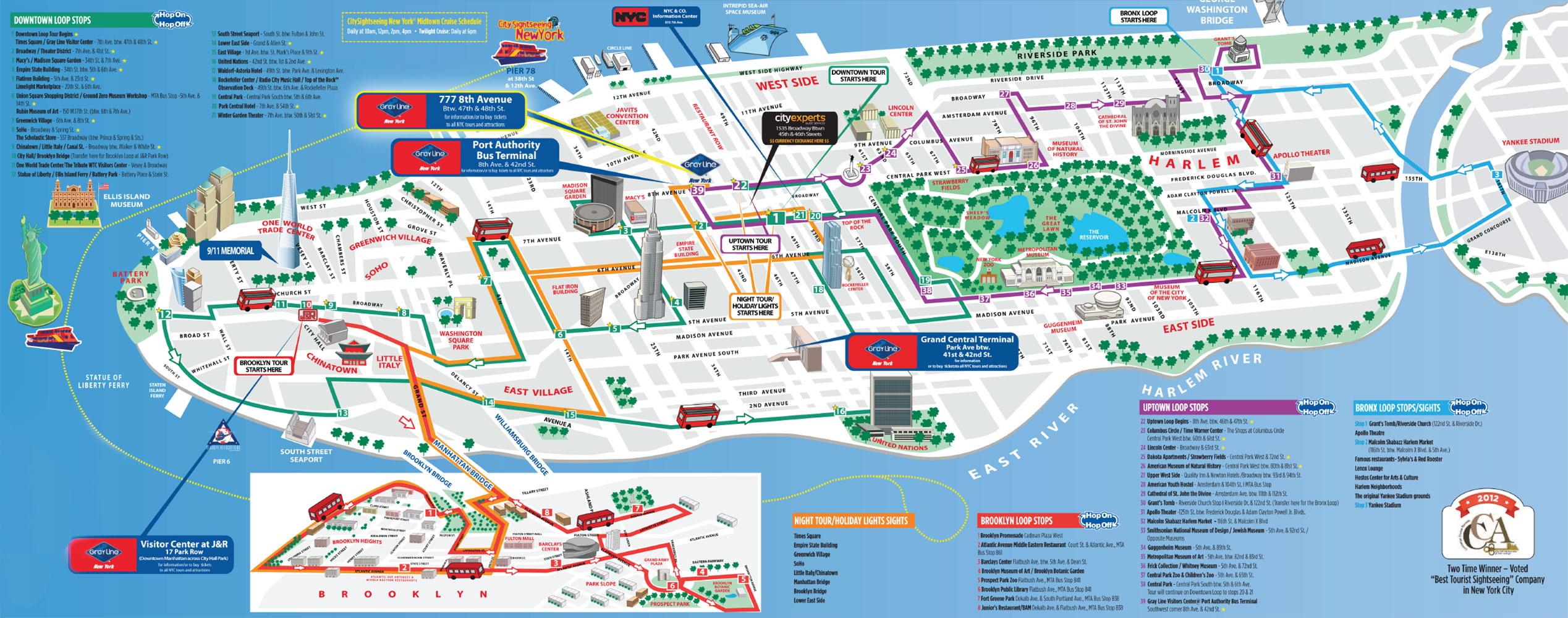 atlet En skønne dag privat Map of Brooklyn Bus Tour: hop on hop off Bus Tours and Big Bus of Brooklyn