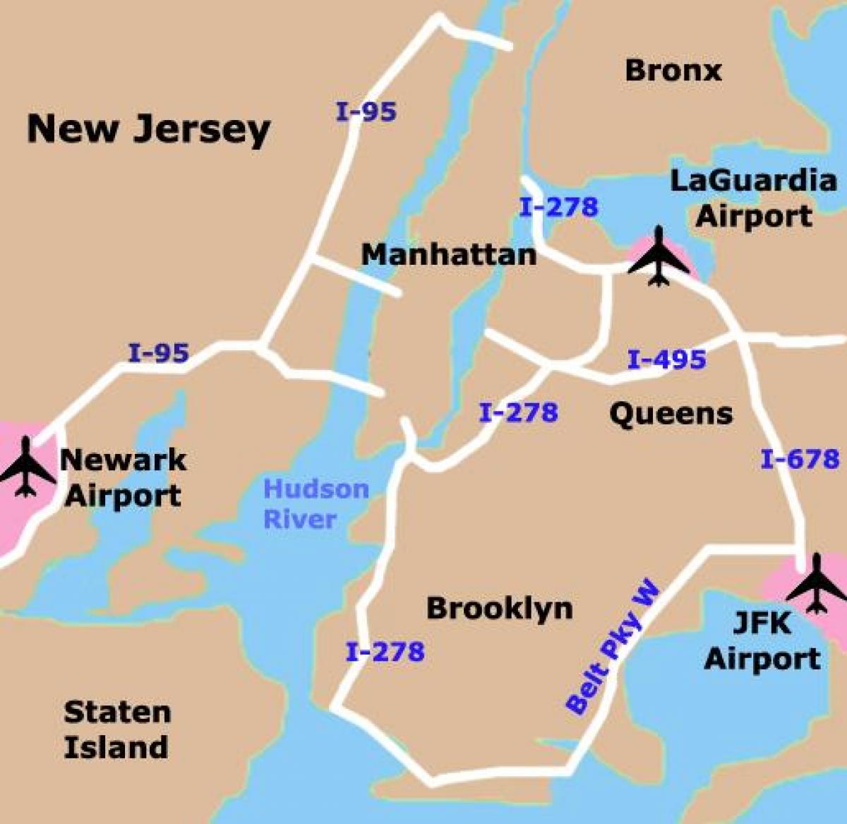 Brooklyn airports map