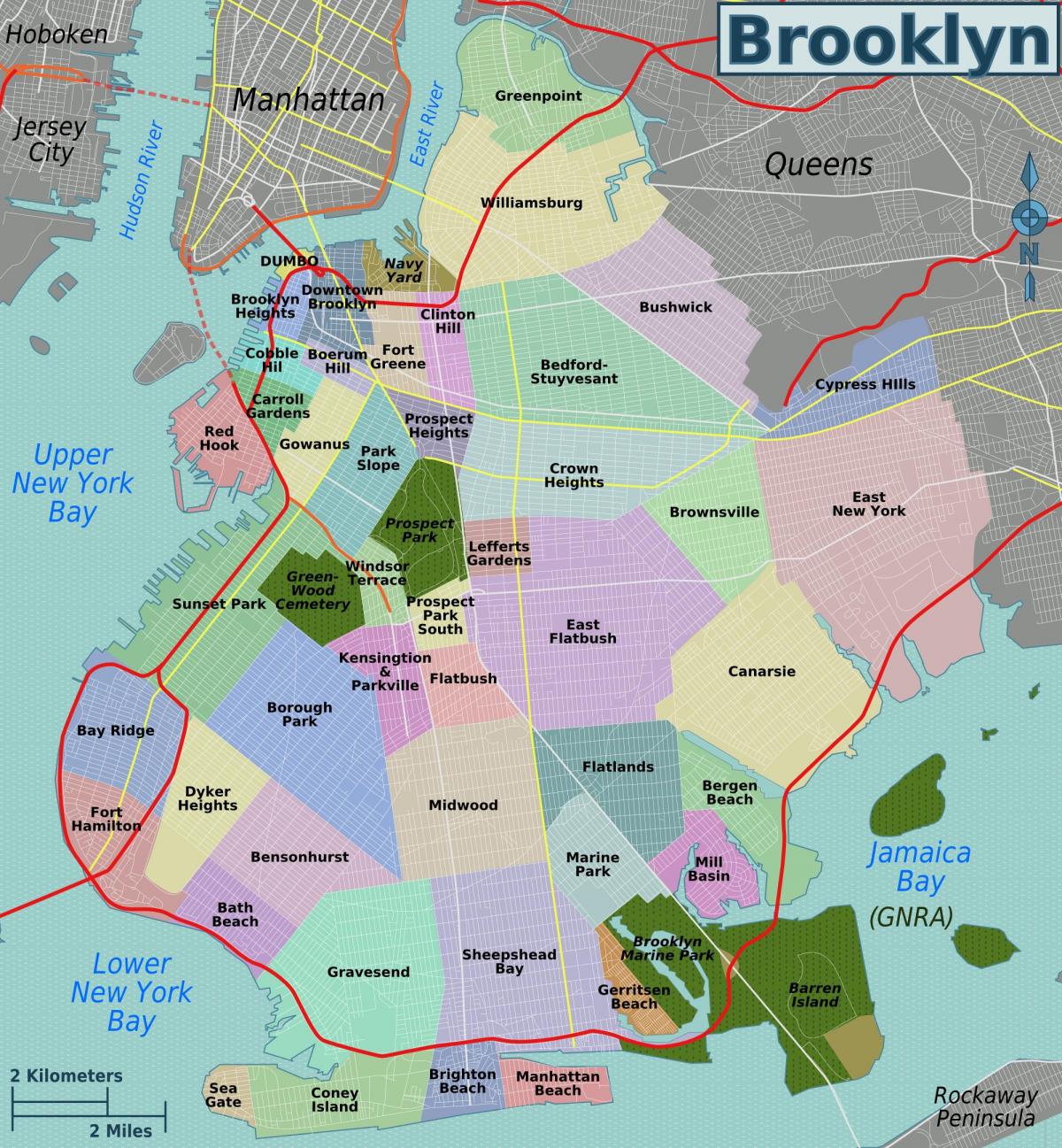 Brooklyn neighborhoods map