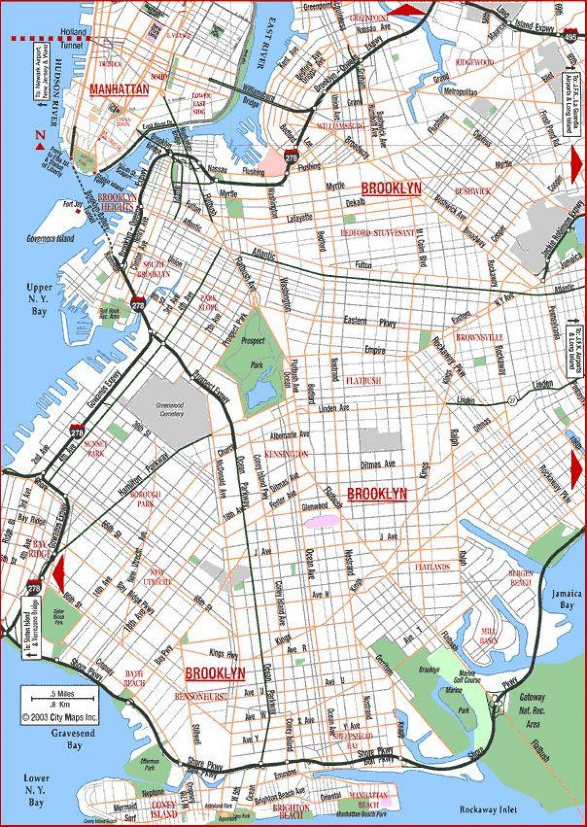 Brooklyn roads map
