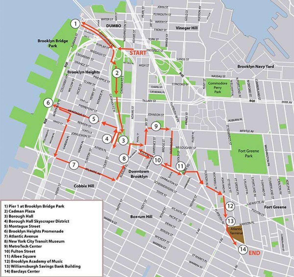 Brooklyn walking tours map